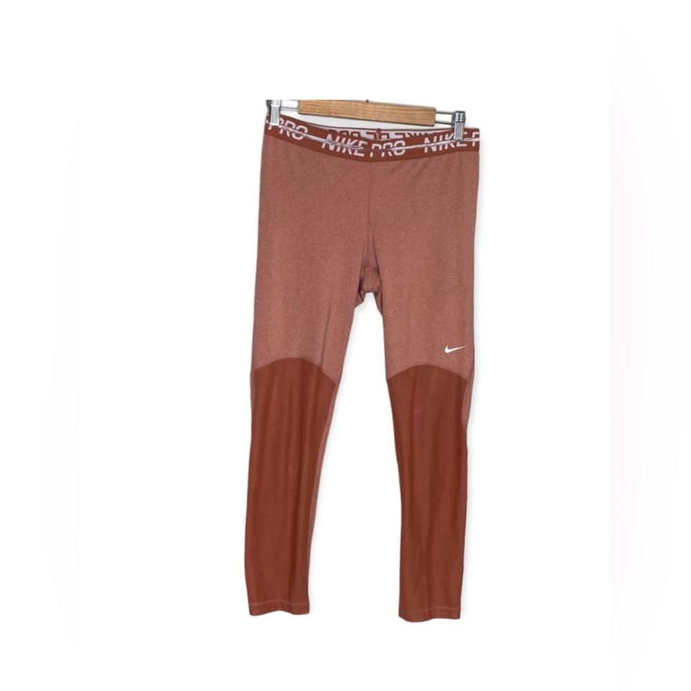 Nike Pro Dusty Peach Heathered 7/8 Tight Leggings Women's Size Medium - Picture 2 of 9